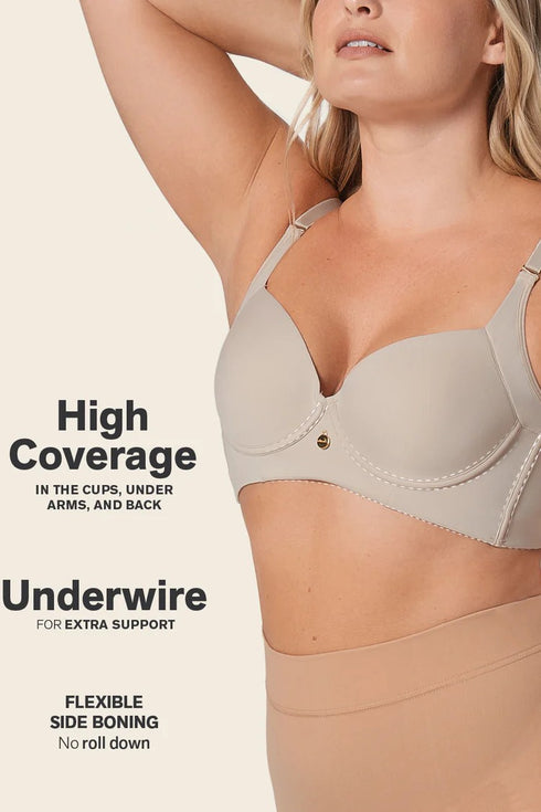 Leonisa Back Smoothing Bra With Soft Full Coverage Cups